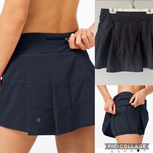 lululemon Pace Rival Black Mini Skirt skort size 6